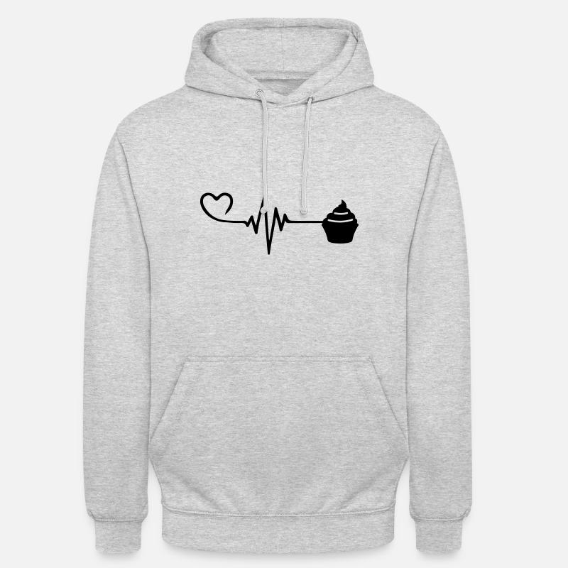 Muffin Pulse Heart Love - Sweat-shirt à capuche unisexe - gris clair chiné