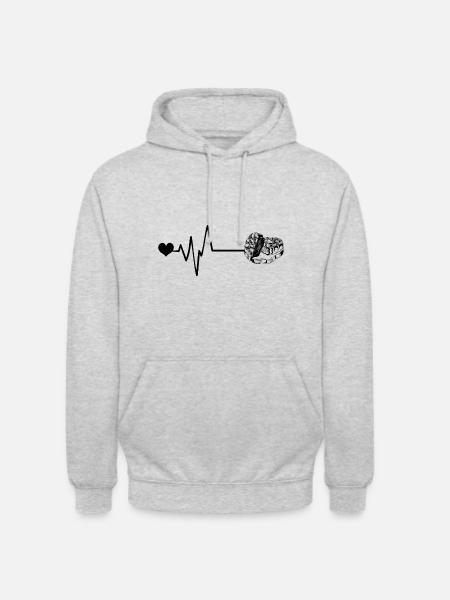 Sushi Pulse Heart Love - Unisex Hoodie - light heather grey