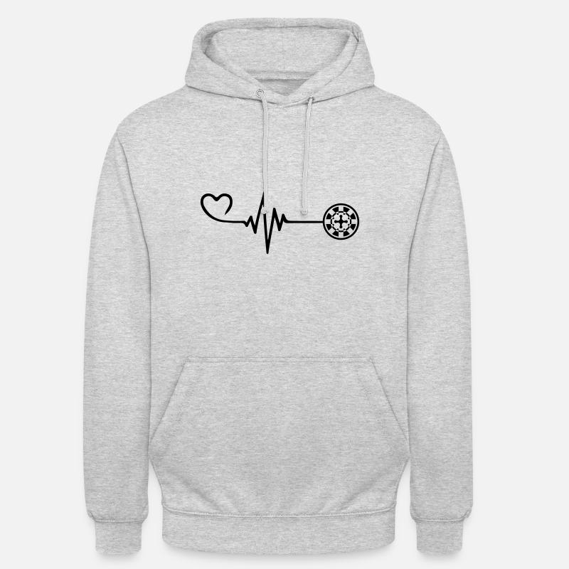 Roulette Pulse Heart - Sweat-shirt à capuche unisexe - gris clair chiné