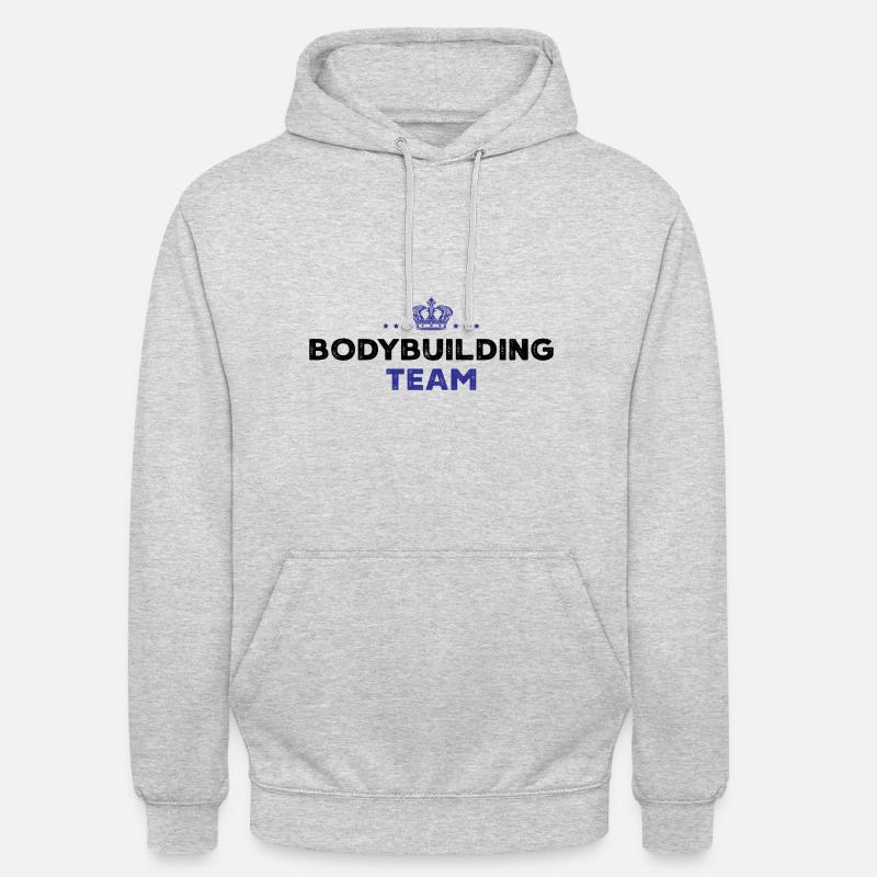 Équipe de musculation - Sweat-shirt à capuche unisexe - gris clair chiné