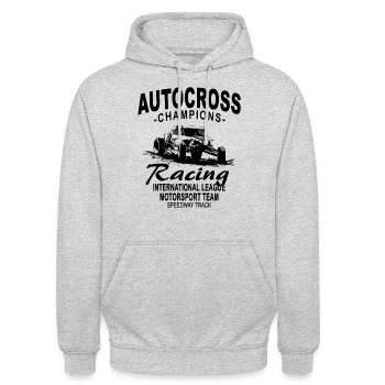 Autocross - Buggy - 4x4 - Offroad - Unisex Hoodie - Hellgrau meliert - Vorne - Alina (178cm) & Michal (187cm)