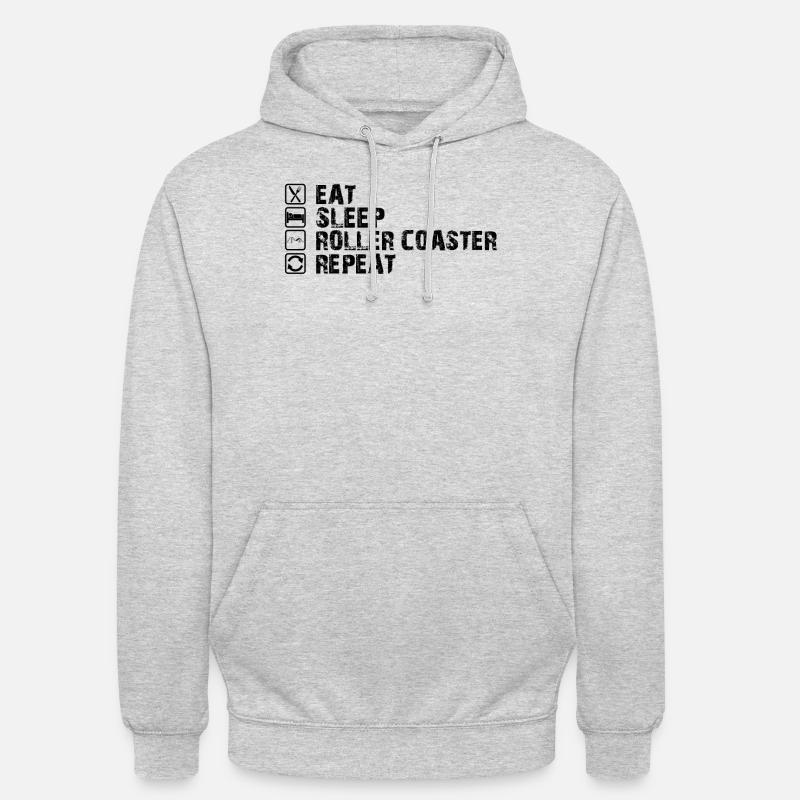 Achterbahn Freizeitpark Rollercoaster Geschenkidee - Unisex Hoodie - Hellgrau meliert