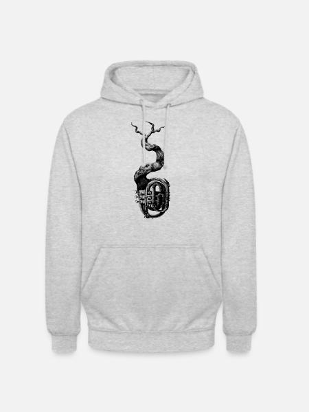 Trompete - Unisex Hoodie - Hellgrau meliert