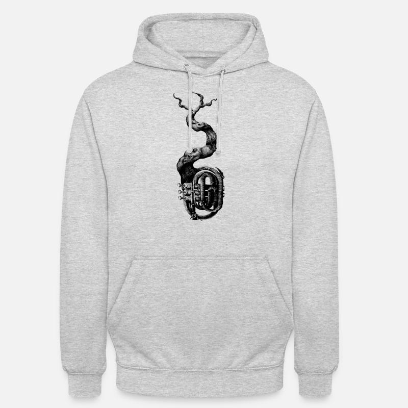 Trompete - Unisex Hoodie - Hellgrau meliert