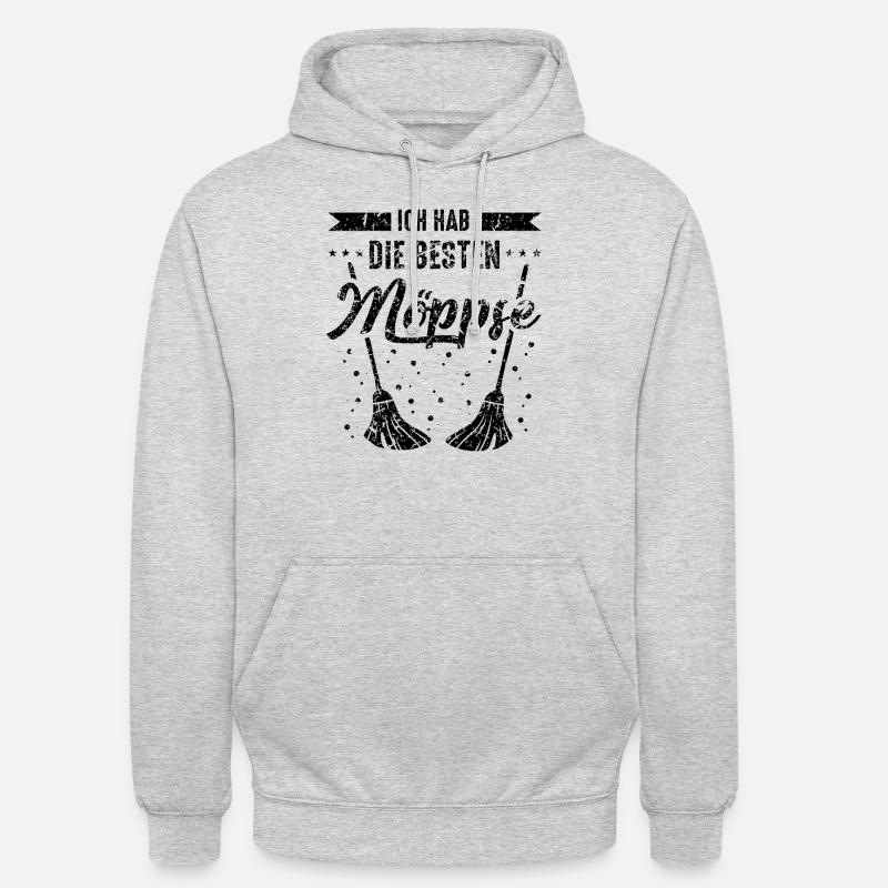 Möps Möpse Wischmop - Unisex Hoodie - Hellgrau meliert