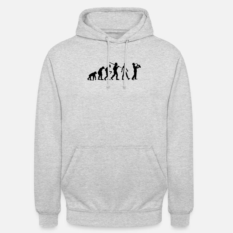 Saxophone Evolution Saxophoniste - Sweat-shirt à capuche unisexe - gris clair chiné