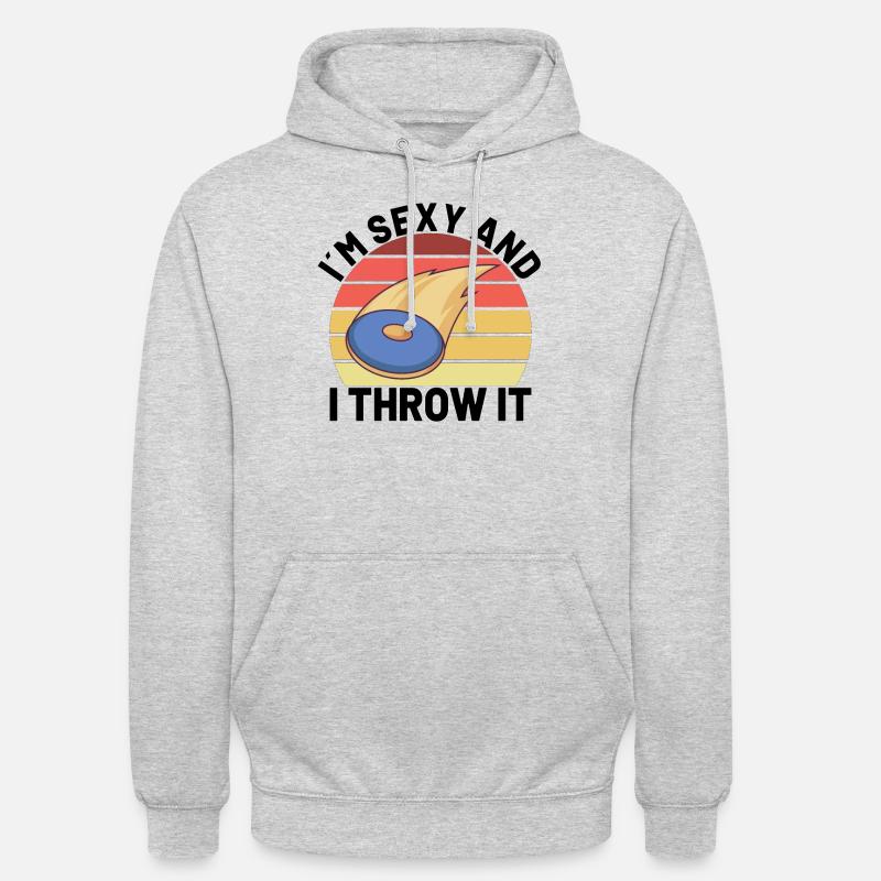 Frisbee Disc Golfing Golfer Disc golf en plein air - Sweat-shirt à capuche unisexe - gris clair chiné
