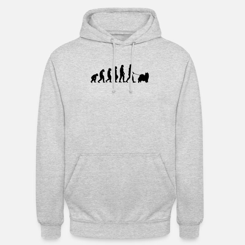 Eurasier Evolution Spitz Hund Geschenk - Unisex Hoodie - Hellgrau meliert