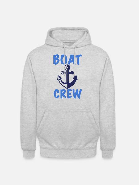Boot Crew Anker - Unisex Hoodie - Hellgrau meliert