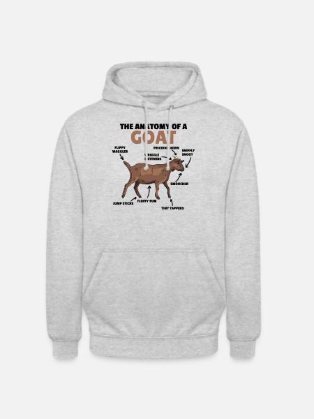 Anatomy of a goat cute goats explanation - Unisex Hoodie - light heather grey