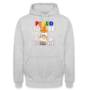 Furries want to be different fursona lustiges - Unisex Hoodie - Hellgrau meliert - Vorne - Alina (178cm) & Michal (187cm)