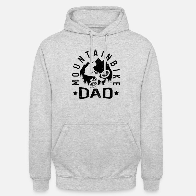 Père VTT - - Sweat-shirt à capuche unisexe - gris clair chiné