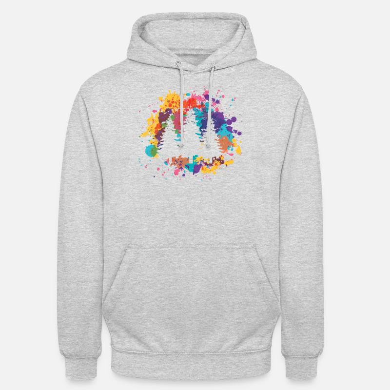 Pulvérisation colorée et arbre - - Sweat-shirt à capuche unisexe - gris clair chiné