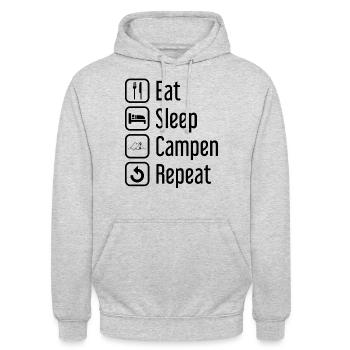 Répétition Sommeil-Camping - - Sweat-shirt à capuche unisexe - gris clair chiné - Devant - Alina (178cm) & Michal (187cm)