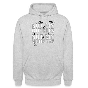 Not My Circus Not My Monkeys - Unisex Hoodie - Hellgrau meliert - Vorne - Alina (178cm) & Michal (187cm)