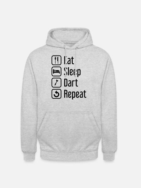 Eat Sleep Dart Repeat - - Unisex Hoodie - light heather grey