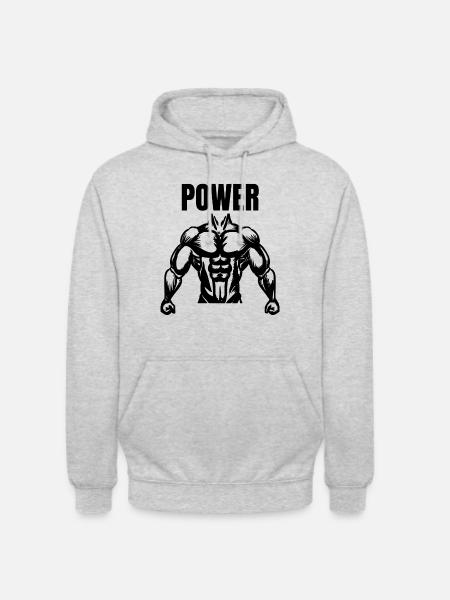 Power - Unisex Hoodie - Hellgrau meliert