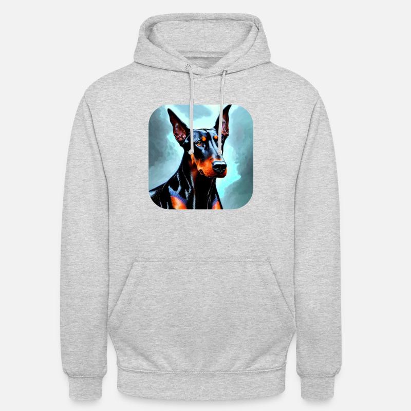 Dobermann - Unisex Hoodie - Hellgrau meliert