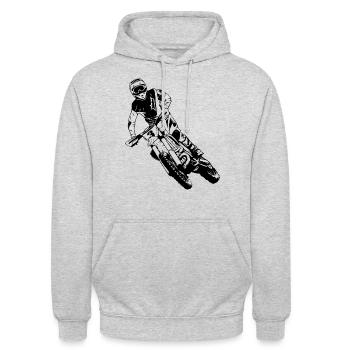 Supercross - Moto Cross - Motocross - Unisex Hoodie - Hellgrau meliert - Vorne - Alina (178cm) & Michal (187cm)