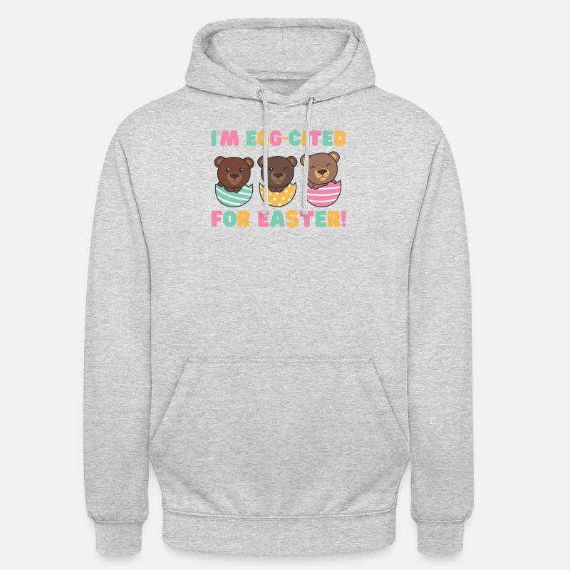cute bears at Easter with Easter eggs bear Unisex Hoodie