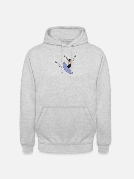 schwebende elegante Ballerina - Unisex Hoodie - Hellgrau meliert