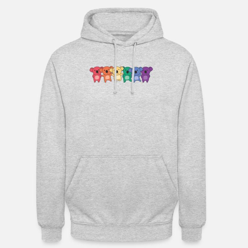 Rainbow Koala Flag Pride LGBTQ Cute Koalas - Sweat-shirt à capuche unisexe - gris clair chiné