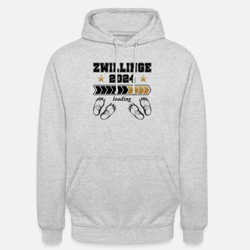 Zwillinge 2024 - Unisex Hoodie - Hellgrau meliert