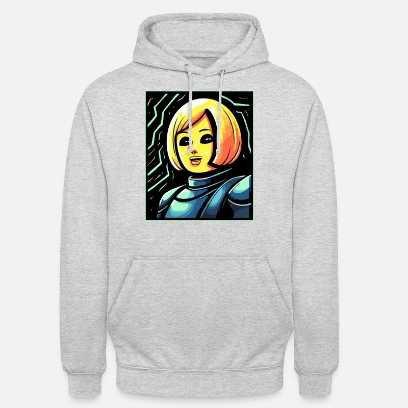 Marionnette de Jeanne d’Arc - Sweat-shirt à capuche unisexe - gris clair chiné