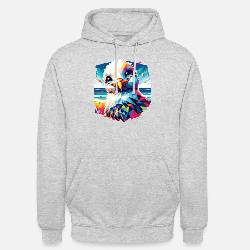 Polygon Möwe Sommer Urlaub bunt - Unisex Hoodie - Hellgrau meliert