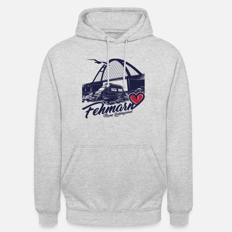 FEHMARN LIEBLINGSINSEL - Unisex Hoodie - Hellgrau meliert