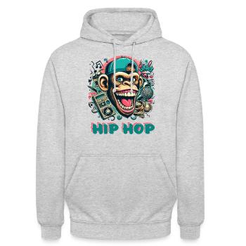 Hip Hop - Unisex Hoodie - Hellgrau meliert - Vorne - Alina (178cm) & Michal (187cm)