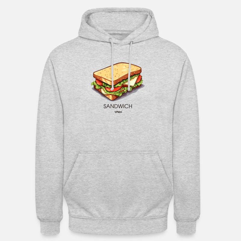 Ein einfaches Sandwich - Unisex Hoodie - Hellgrau meliert