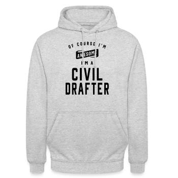 Awesome Civil Drafter - Confidence in Blueprint - Unisex Hoodie - light heather grey - Front - Alina (178cm) & Michal (187cm)
