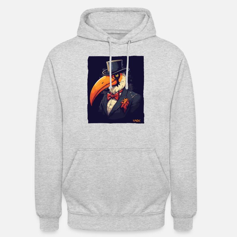 Le toucan d’un gentleman - Sweat-shirt à capuche unisexe - gris clair chiné