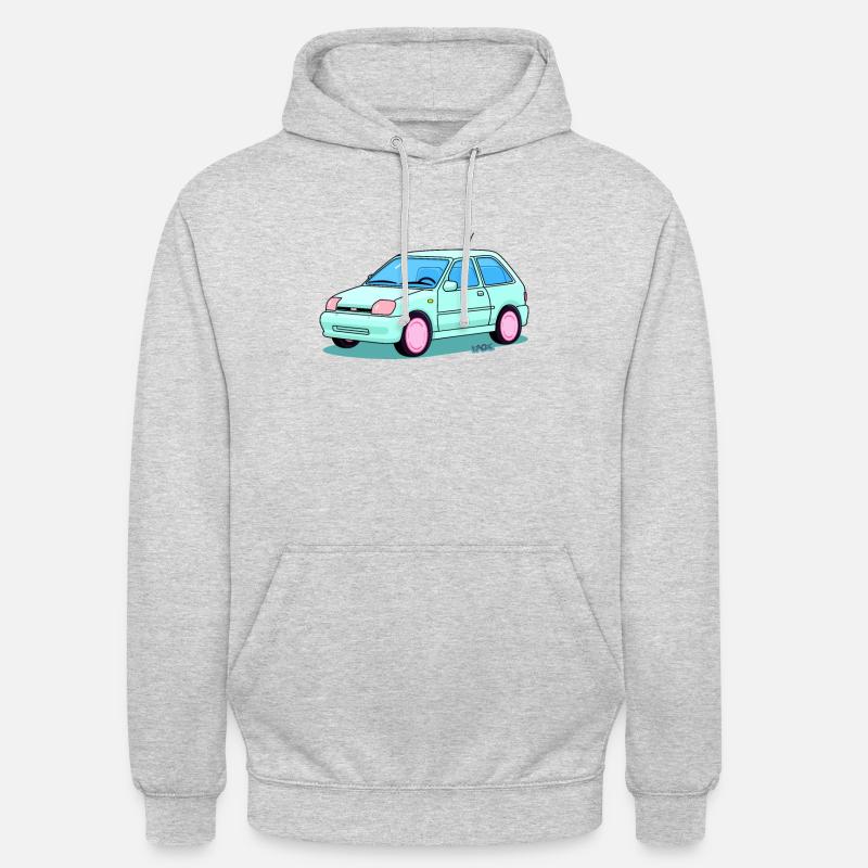 Mode automobile mignonne et ascétique - Sweat-shirt à capuche unisexe - gris clair chiné