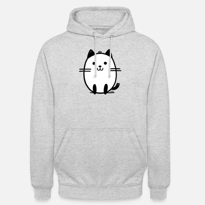 Tegning morsom katt - Unisex-hettegenser - lysgrå melert