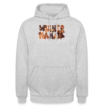 Dachshund Groovy Viennese Mom - Unisex Hoodie - light heather grey - Front - Alina (178cm) & Michal (187cm)
