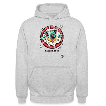 Fried egg and bacon pork for breakfast - Unisex Hoodie - light heather grey - Front - Alina (178cm) & Michal (187cm)