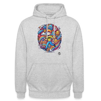 Auf meinem eigenen Weg mit ADHS - Unisex Hoodie - Hellgrau meliert - Vorne - Alina (178cm) & Michal (187cm)