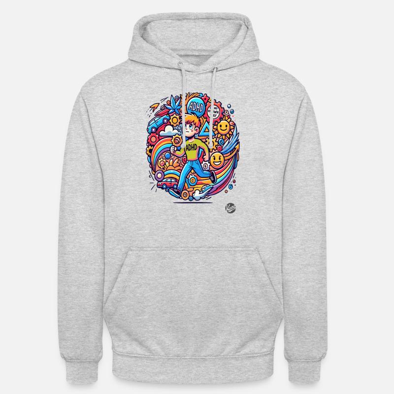 Sur mon propre chemin avec le TDAH - Sweat-shirt à capuche unisexe - gris clair chiné