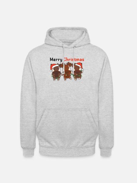Okapi Noël Hiver Animaux Okapi - Sweat-shirt à capuche unisexe - gris clair chiné