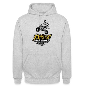 Quad Racing - ATV Racer - Sweat-shirt à capuche unisexe - gris clair chiné - Devant - Alina (178cm) & Michal (187cm)