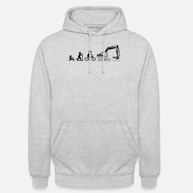 Evolution Amateurs de pelles - Sweat-shirt à capuche unisexe - gris clair chiné