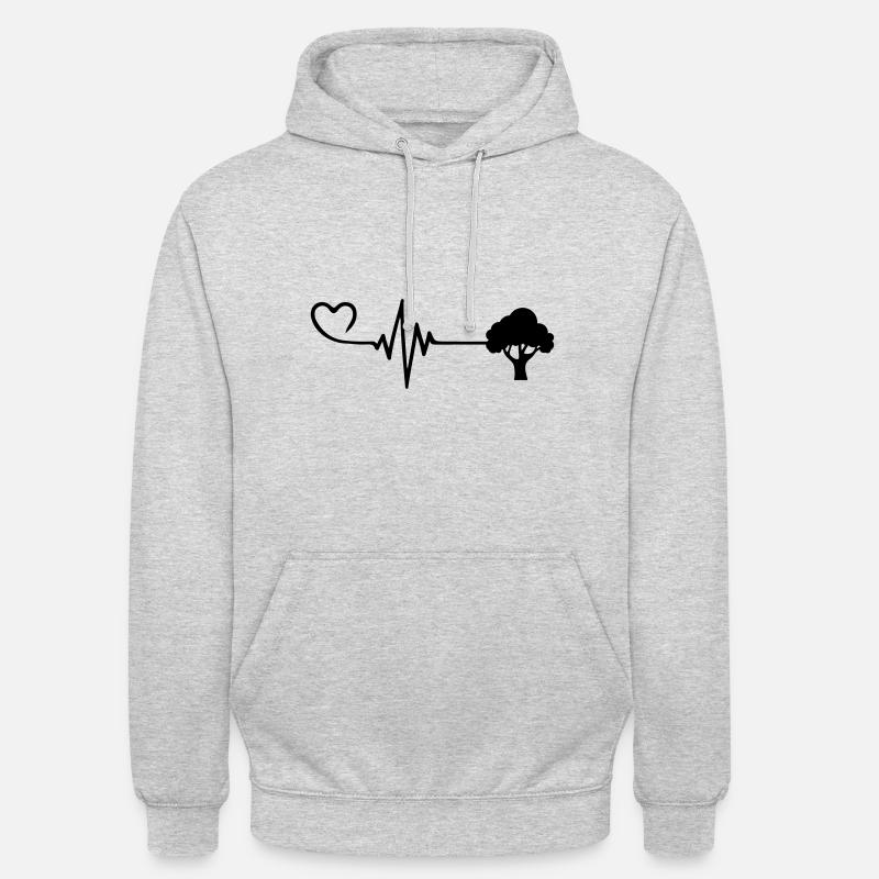 Tree Pulse Heart Love - Sweat-shirt à capuche unisexe - gris clair chiné