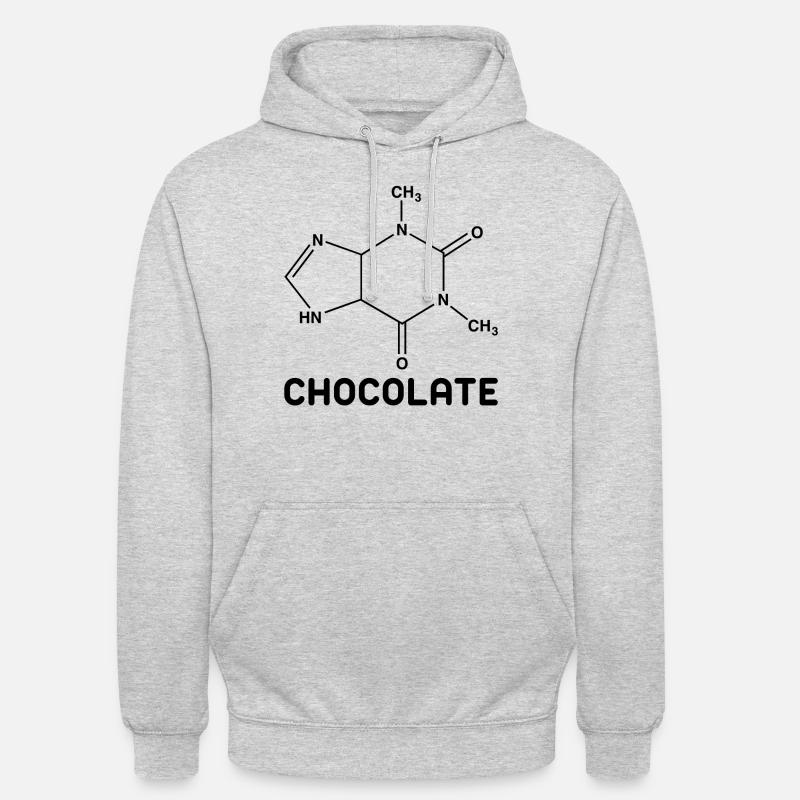 Molécule de chocolat - Sweat-shirt à capuche unisexe - gris clair chiné