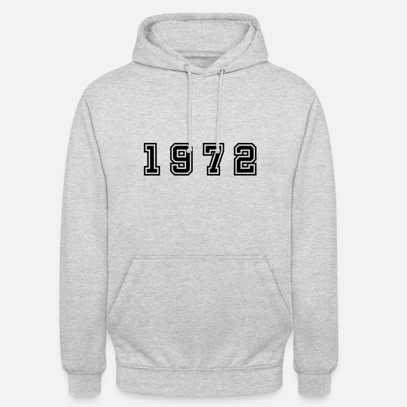 Numéro de l’année 1972 - Sweat-shirt à capuche unisexe - gris clair chiné
