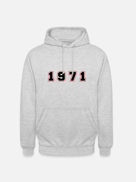 1971 Year Number - Unisex Hoodie - light heather grey