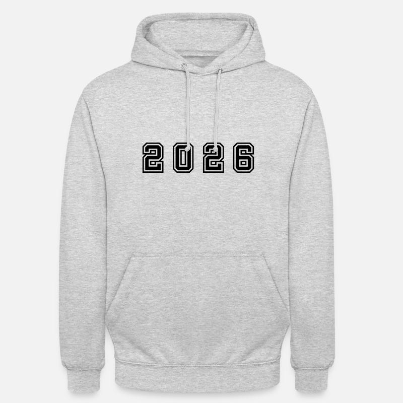 Numéro de l’année 2026 - Sweat-shirt à capuche unisexe - gris clair chiné