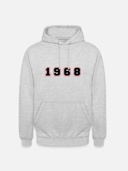 1968 Year Number - Unisex Hoodie - light heather grey