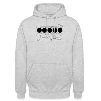5 Zylinder - Unisex Hoodie - Hellgrau meliert - Vorne - Alina (178cm) & Michal (187cm)